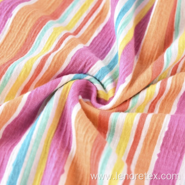 Knit Polyester Cotton Spandex Crepe Crinkle Printing Fabric